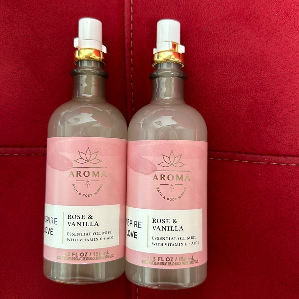 BBW aromatherapy 2pc set ROSE & Vanilla oil mist